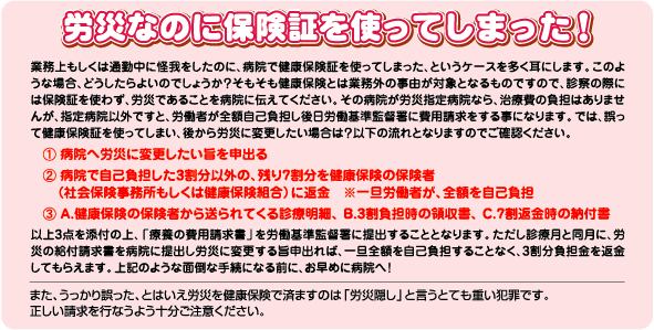 労災なのに保険証を使ってしまった！ 