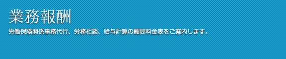 業務報酬 労働保険関係事務代行、労務相談、給与計算の顧問料金表をご案内します。